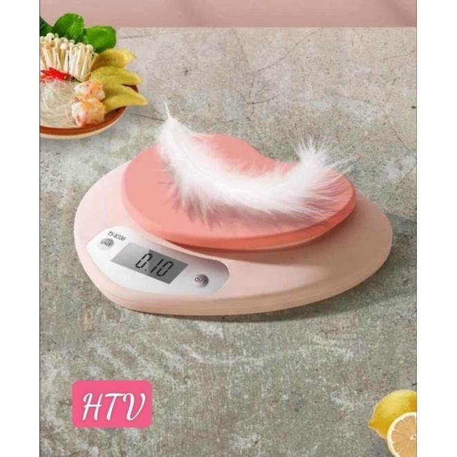 Cân điện tử mini nhà bếp trái tim hồng
