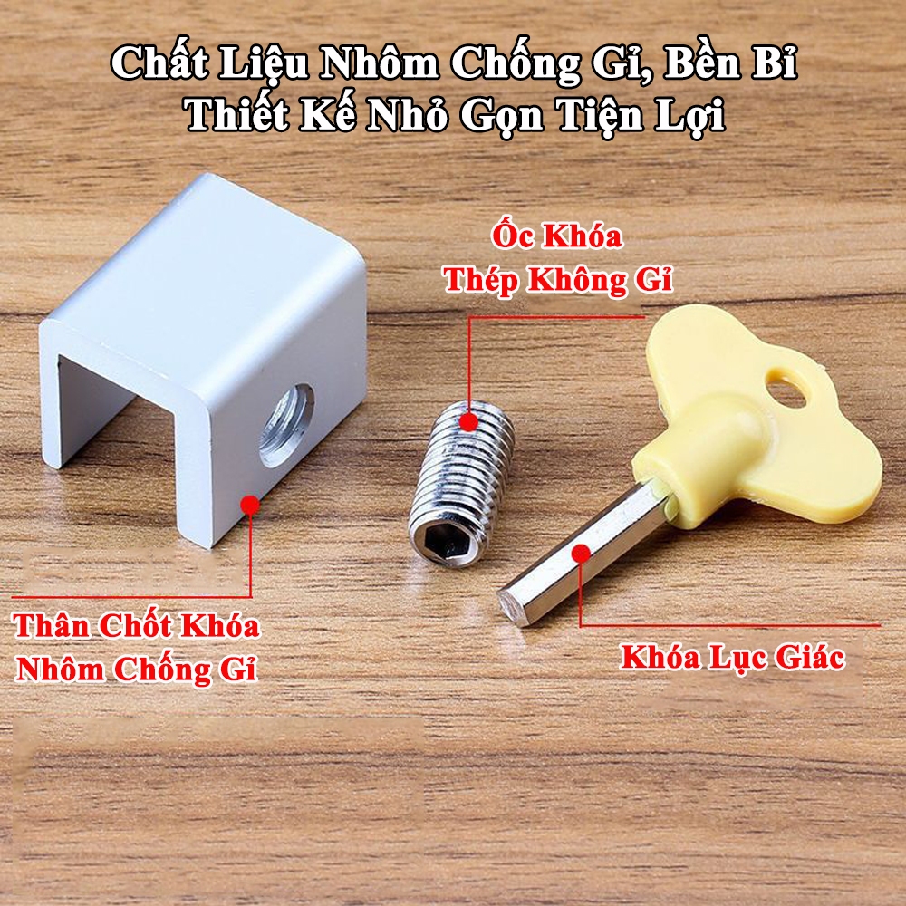 Chốt Khóa Chặn Cửa Lùa, Cửa Kéo KUNBE An Toàn Tiện Dụng