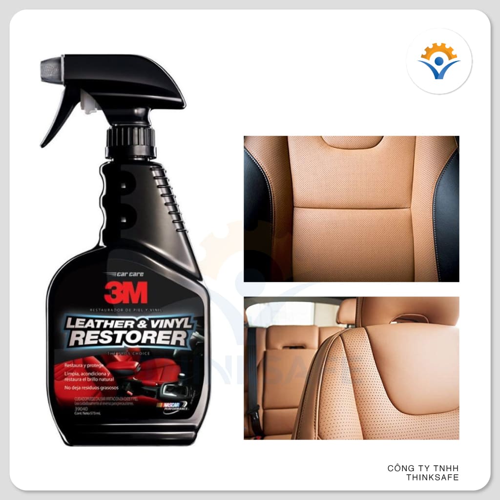 Chai xịt vệ sinh bảo dưỡng nội thất ô tô 3M Leather &amp; Vinyl Restorer 473ml - Thinksafe