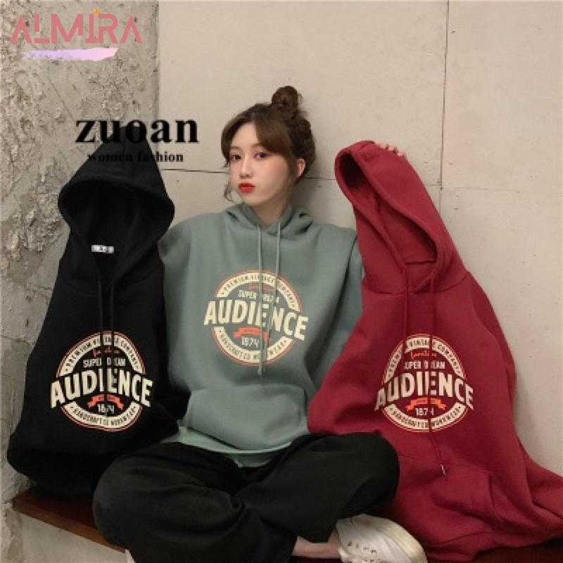 Áo Hoodie AUDIENCE Logo Chữ Tròn Form Rộng Tay Bồng, Áo Hoodie Unisex Form Rộng Nhiều Màu