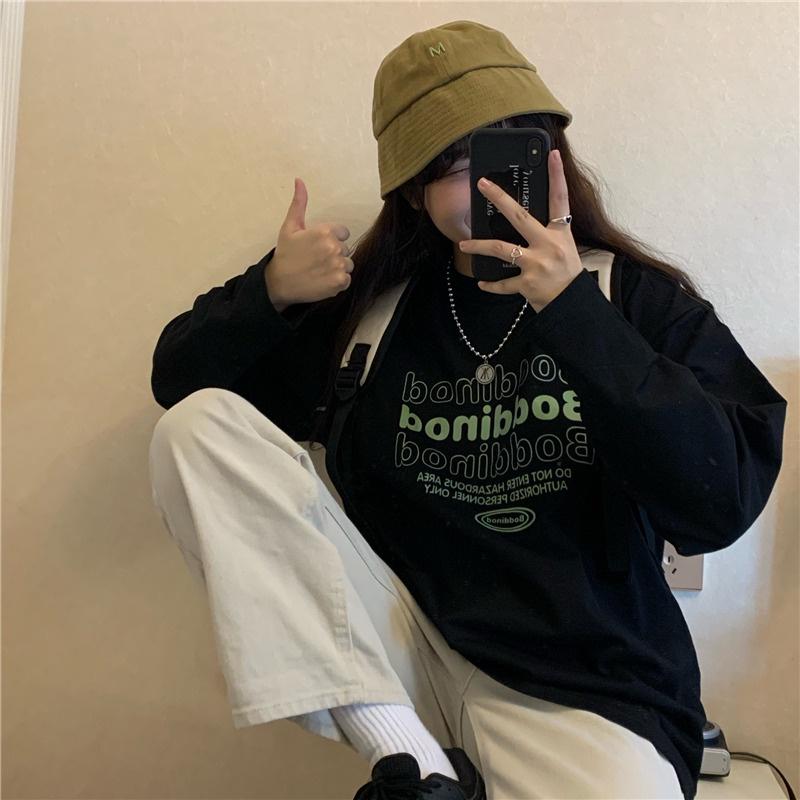 Áo thun dài tay ️ Boddinod ️ phông Unisex nam nữ tee oversize form rộng pull Ulzzang Streetwear thu đông vải mềm