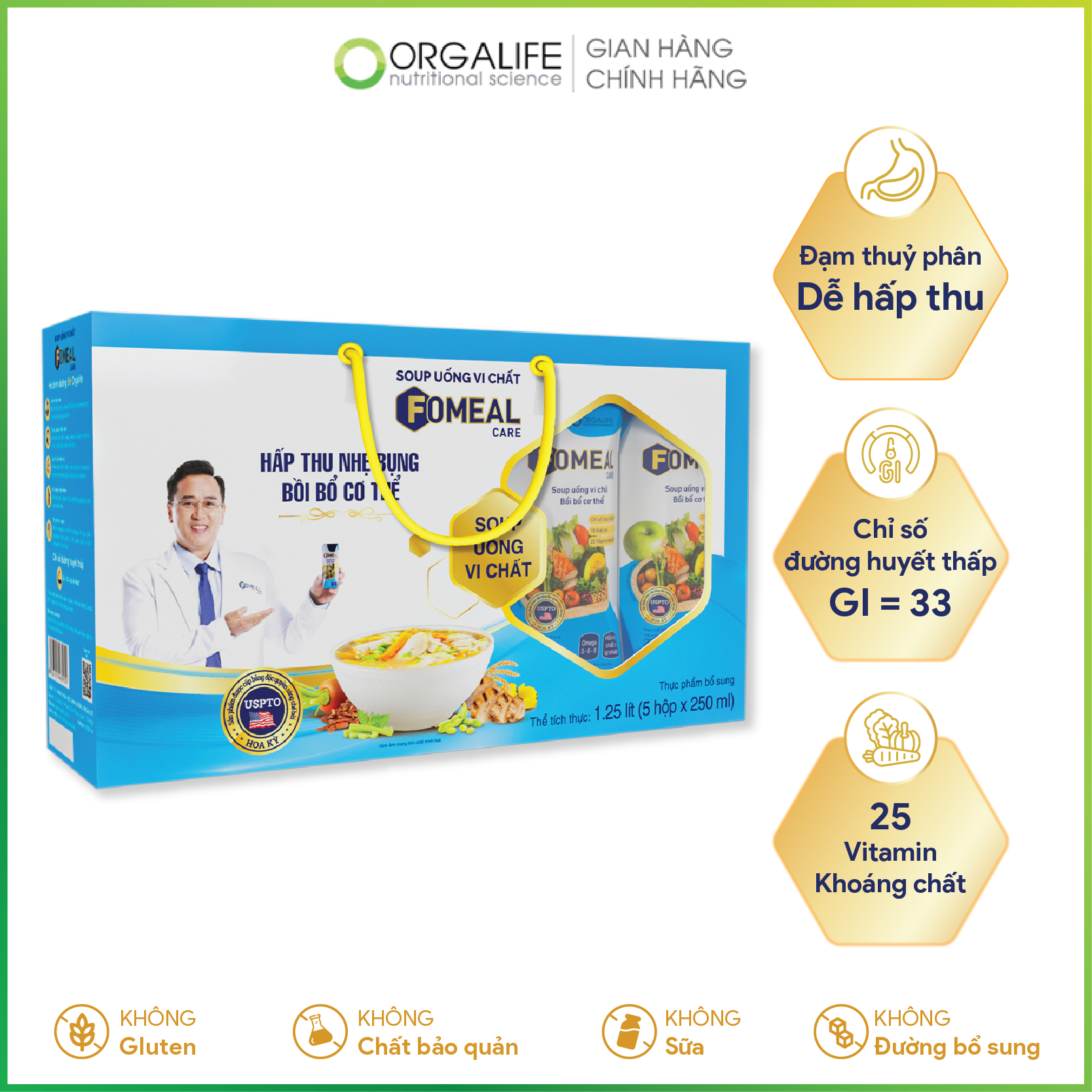 Hộp Quà tặng Súp uống vi chất Fomeal Care hấp thu nhẹ bụng, bồi bổ sức khỏe