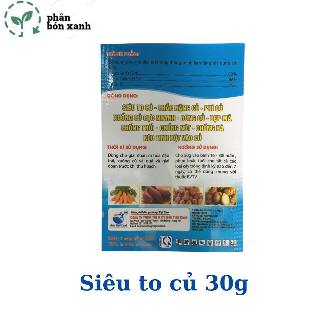 Phân bón siêu to củ, nặng củ, chắc nặng,bóng củ, mã đẹp,chống nứt thối, kéo tinh bột vào củ