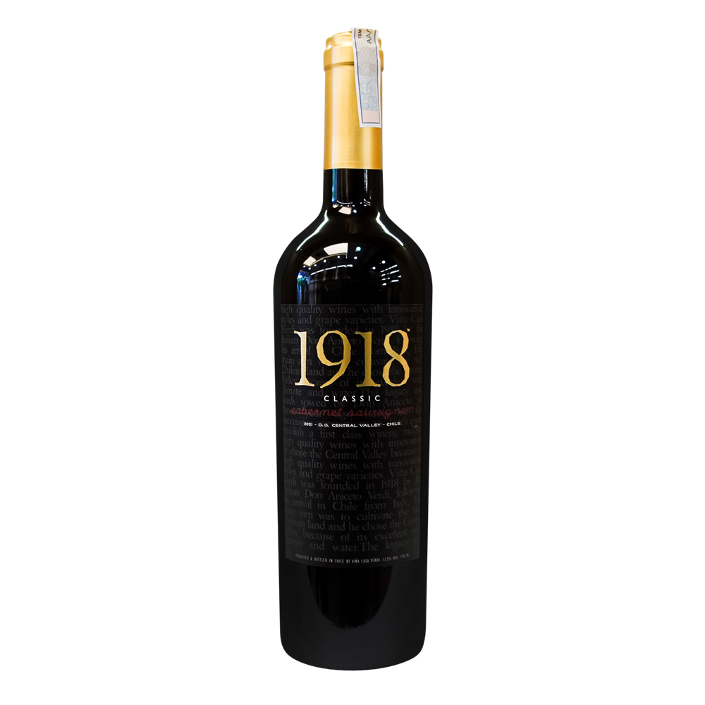 Rượu Vang Đỏ 1918 Classic Cabernet Sauvignon 750ml 13% - Chile - Hàng Chính Hãng