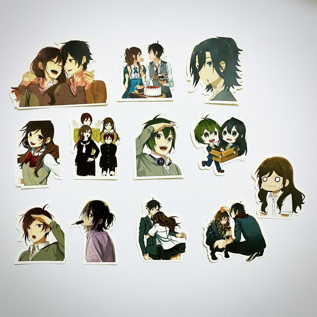 Bộ hình dán - sticker anime Horimiya dán trang trí laptop, máy tính bỏ túi, vali, điện thoại, đàn ghita, hộp bút, trang