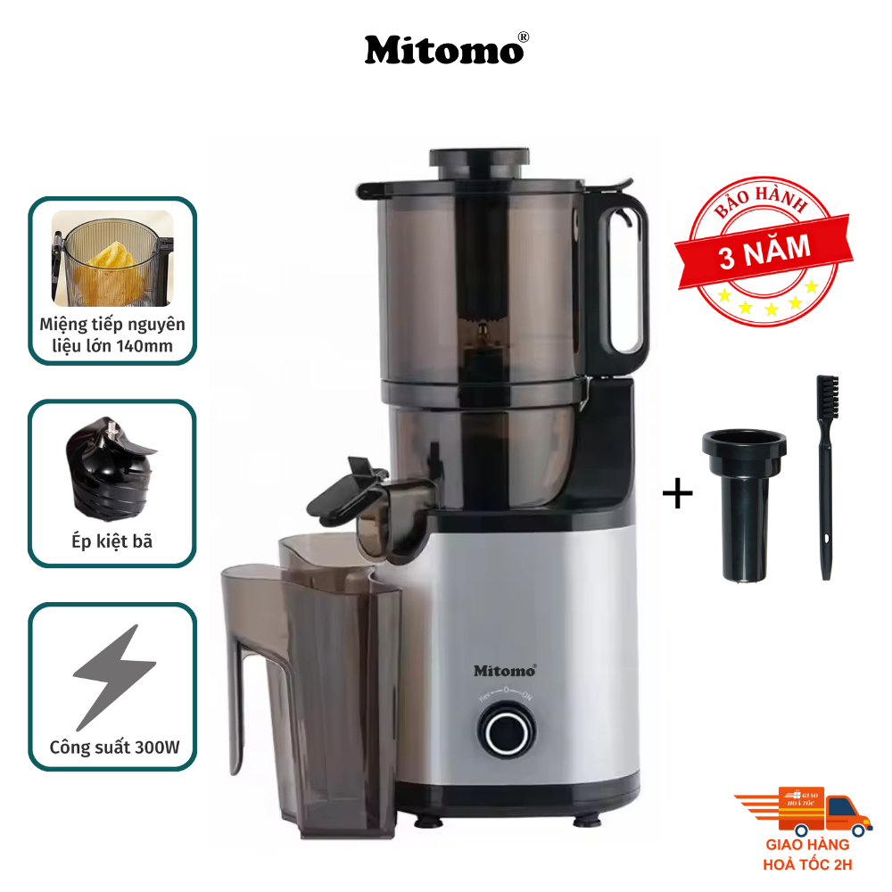 Máy Ép Chậm, Máy Ép Trái Cây Công Nghiệp Mitomo KJ3081 Kiệt Bã - Hàng Chính Hãng Bảo Hành 3 Năm