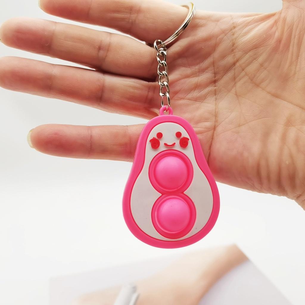 Móc Khóa Hình Quả Bơ Pop-it Độc Đáo - Móc Chìa Khóa Bơ Mặt Cười Duashop