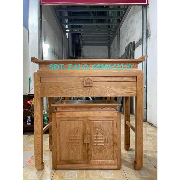 bộ bàn thờ bằng gỗ sồi 107cm