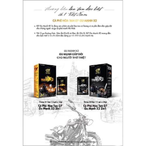 Combo 2 Hộp Cà Phê Sữa Hòa Tan G7 3in1 Gu Mạnh X2 - Hộp 12 gói - Trung Nguyên Legend (Gu mạnh gấp đối)