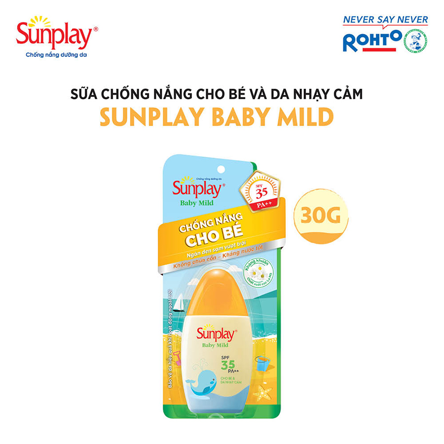 Sữa Chống Nắng Cho Bé Và Da Nhạy Cảm Sunplay Baby Mild SPF 35, PA++ (30g)