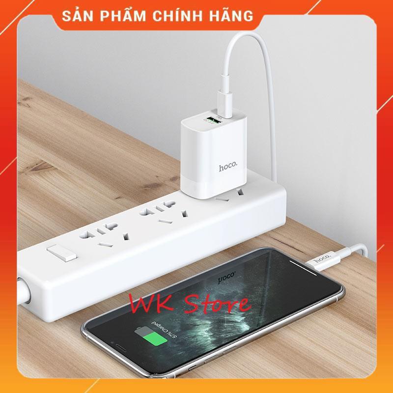 Bộ sạc nhanh (cốc+ cáp ) 2 cổng Hoco C80A cho iphone và android - Hàng chính hãng