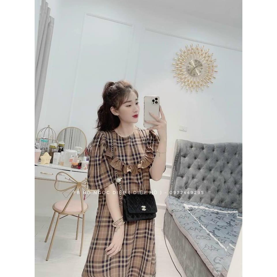 Váy bầu đầm bầu Cotton mát mềm mịn pha chân von thiết kế sang chảnh️free size 43-68kg