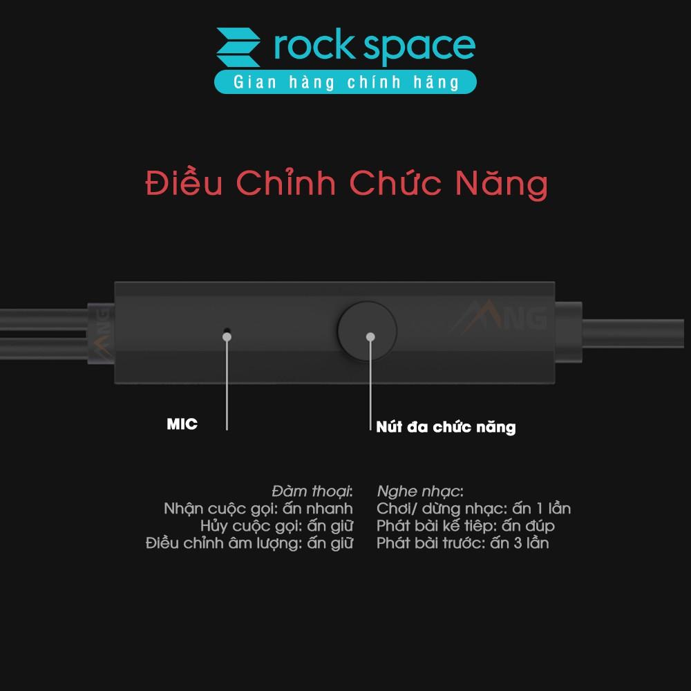 Tai nghe nhét tai có dây Rock Space Mufree, màu đen - Hàng chính hãng