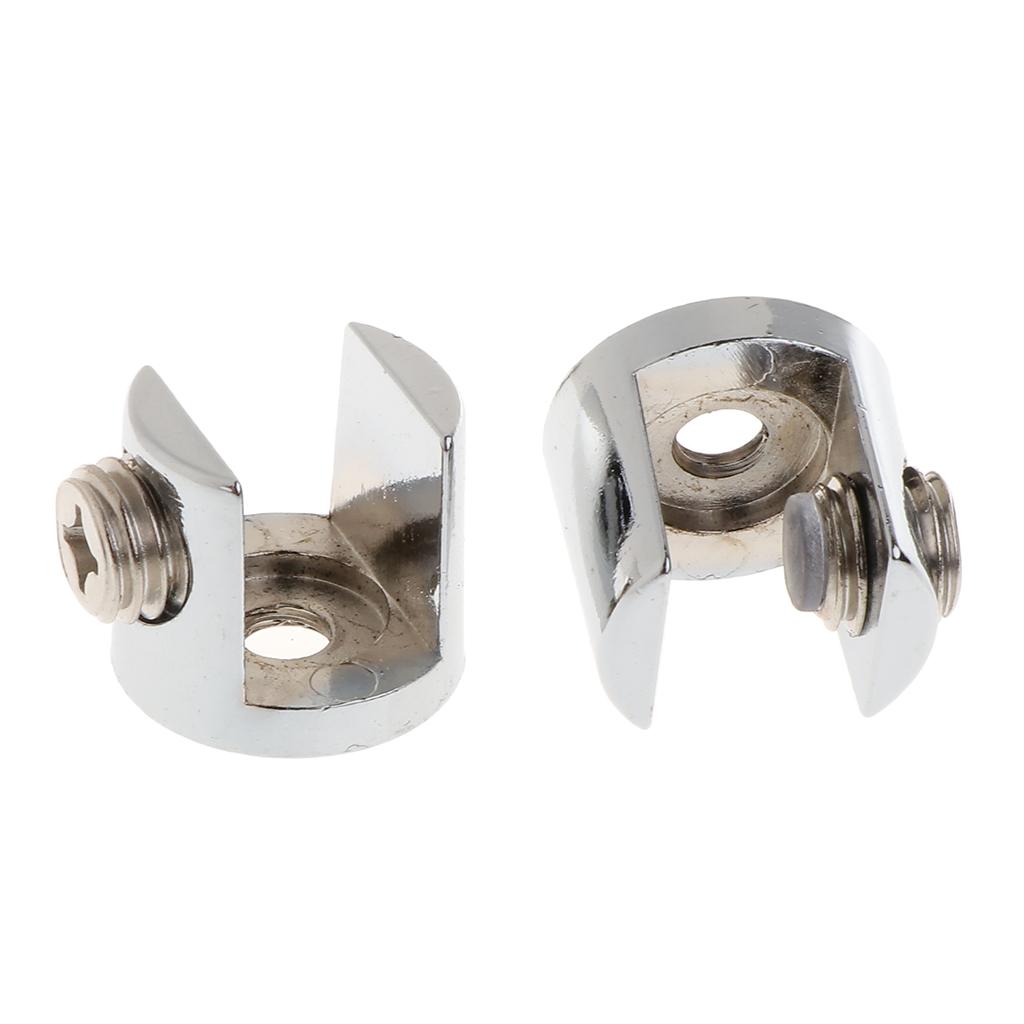 2pcs Cylindrical Shape Adjustable Glass Clamp Shelf Support Brackets for Bathroom Office Seat Isolation