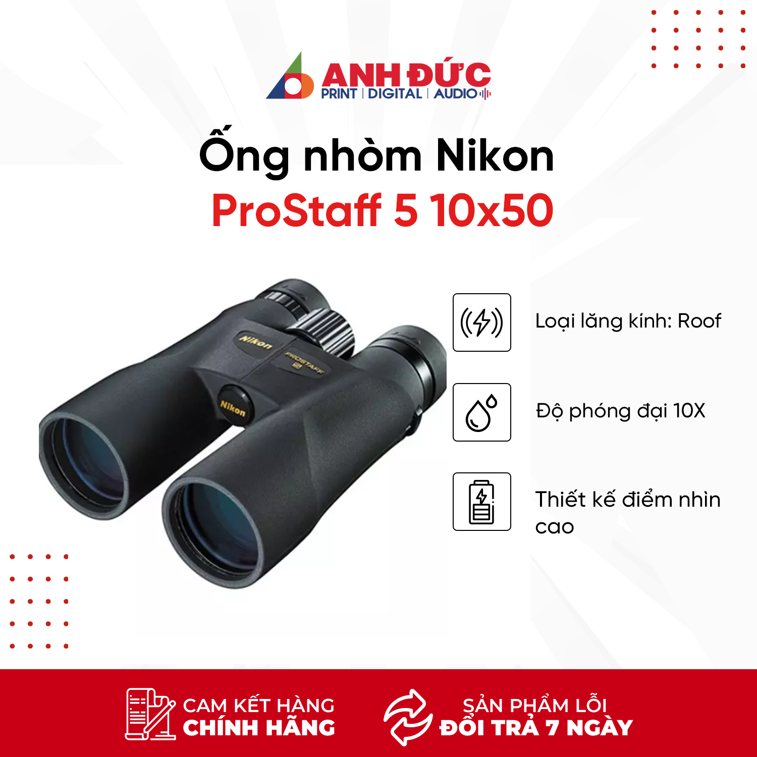 Ống nhòm Nikon ProStaff 5 10x50 - Hàng chính hãng