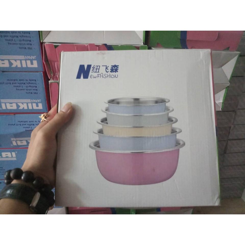 SET 5 MÓN RỔ VÀ CHẬU INOX