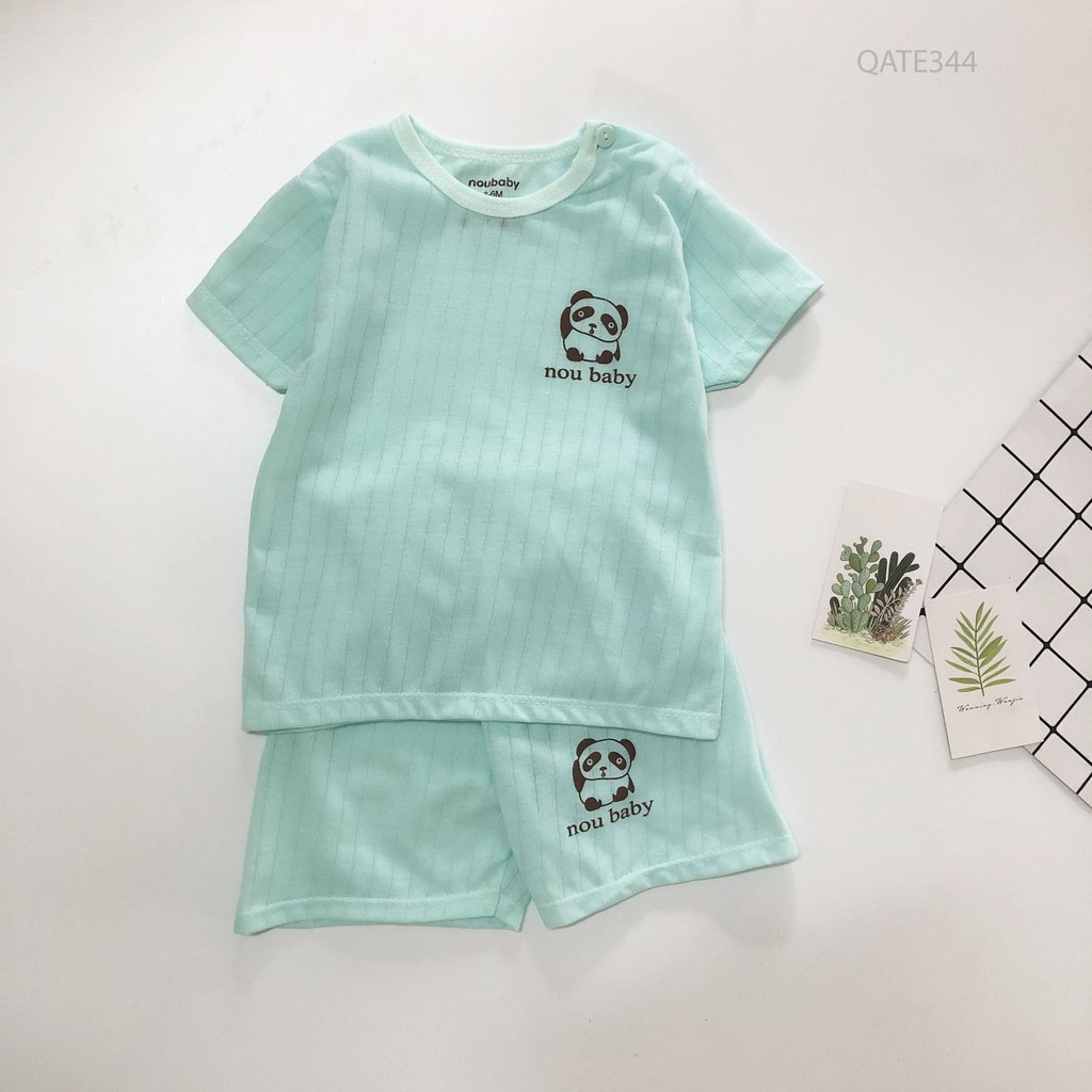 Set 5 bộ quần áo cộc tay cho bé vải cotton kẻ mẫu trơn mỏng mát, thấm hút mồ hôi rất tốt