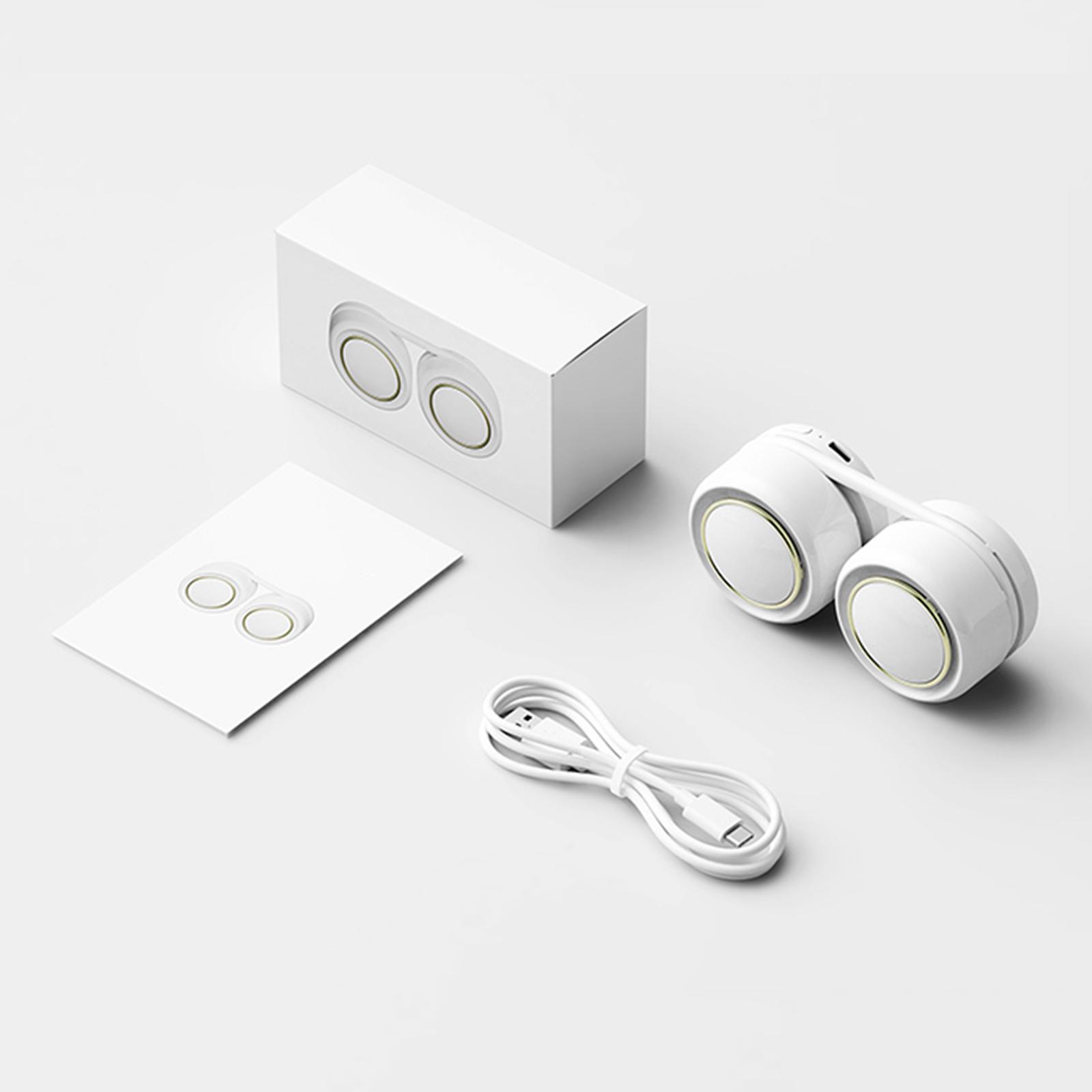 Quạt Đeo Cổ Sạc Usb Có Thể Gập Lại 360 ° Với Đầu Gió Kép 3 Tốc Độ Không Tiếng Ồn