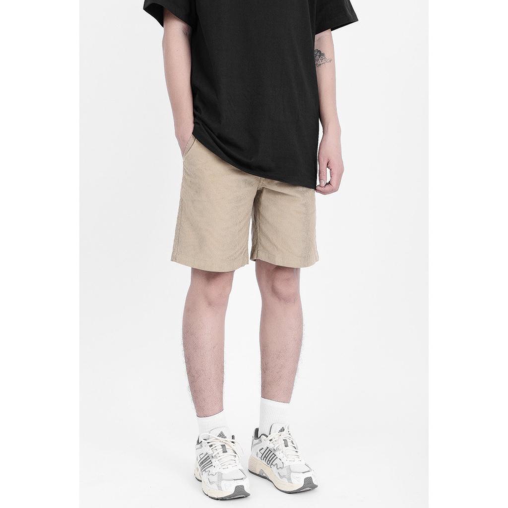 Quần short đùi nhung tăm unisex màu beige Tum Machines CORDUROY SHORT - Beige