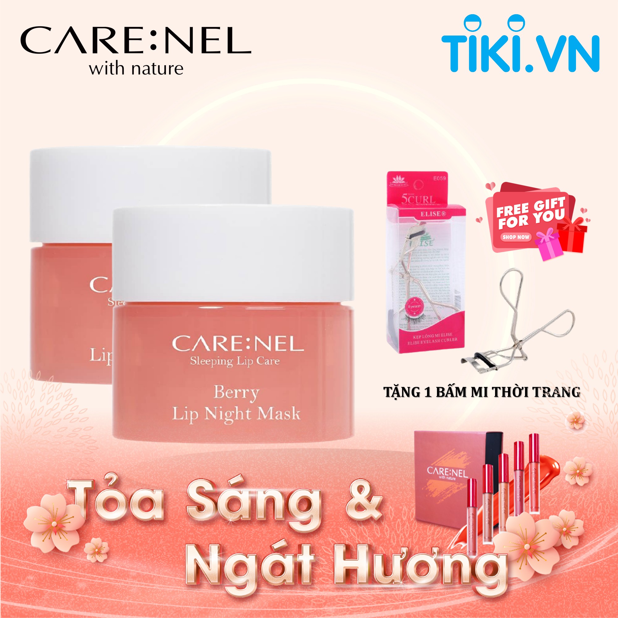 Mặt nạ ngủ môi khóa ẩm và mềm mịn hương dâu Care:nel Lip Sleeping Mask Berry 5g