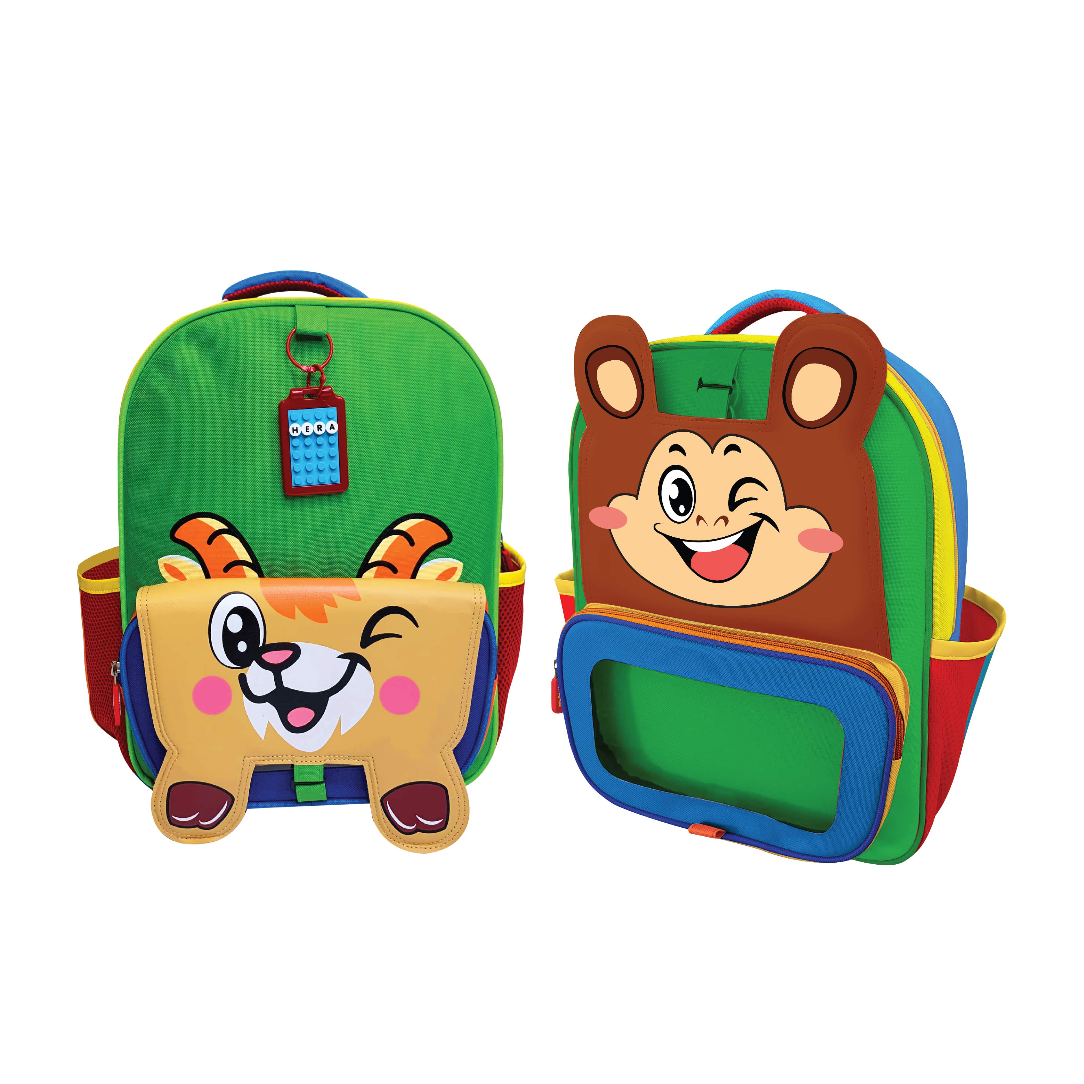 Combo Balo Sáng Tạo TOONYKIDS Cá Nhân Hóa và Bình Nước Dê Khỉ TN00423-003 [Tặng Kèm Sticker