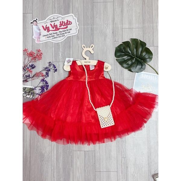 Đầm công chúa, váy công chúa tông đỏ mẫu thiết kế VyVy Kids Fashion