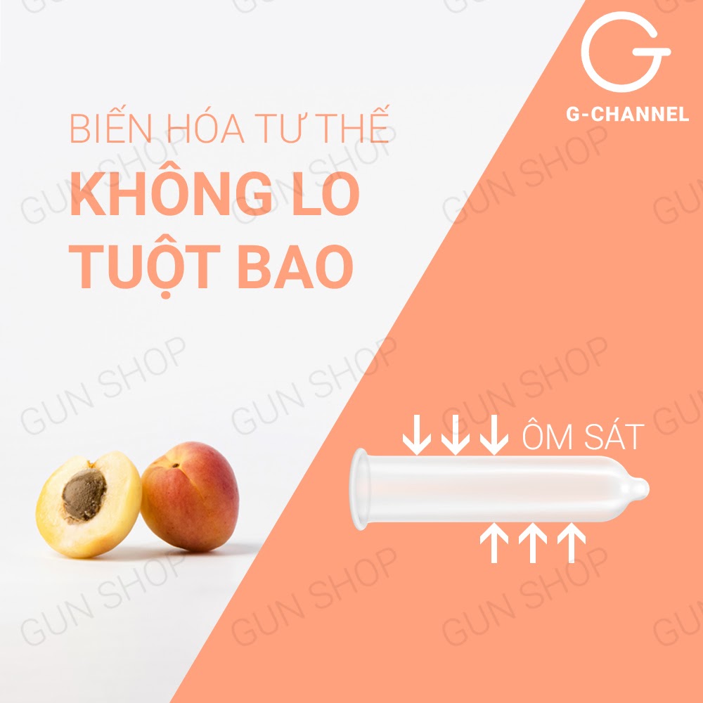 [Hộp 4 cái] Bao cao su Nakanishi - Siêu mỏng 0.03mm - Hương đào kèm 1 chiếc BCS Gun Super Thin