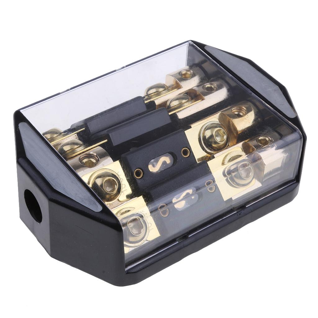 Universal 100A 4 Way Car Audio Fuse Block Distribution Holder Gold Plate