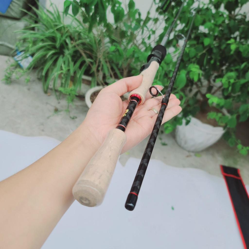 Cần câu lure cao cấp Ashino Xeon phukiencaulure25 cần câu lure 2 khúc siêu nhẹ, chất liệu carbon xoắn X toàn thân