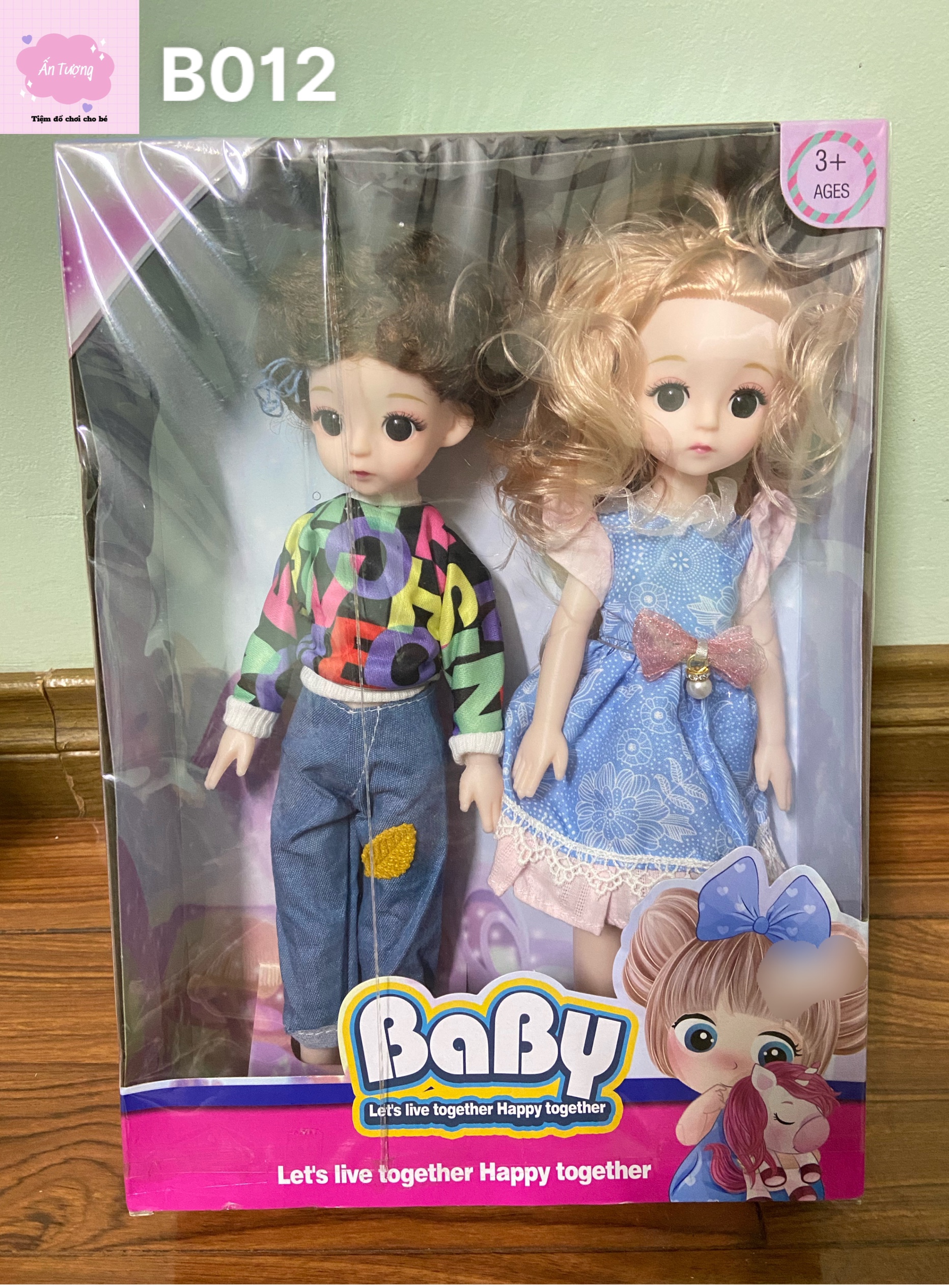 Đồ chơi bé gái - Đồ chơi búp bê- Hộp 2 búp bê Barbie, búp bê BJD 30cm với khớp xoay , mắt 4D siêu đẹp