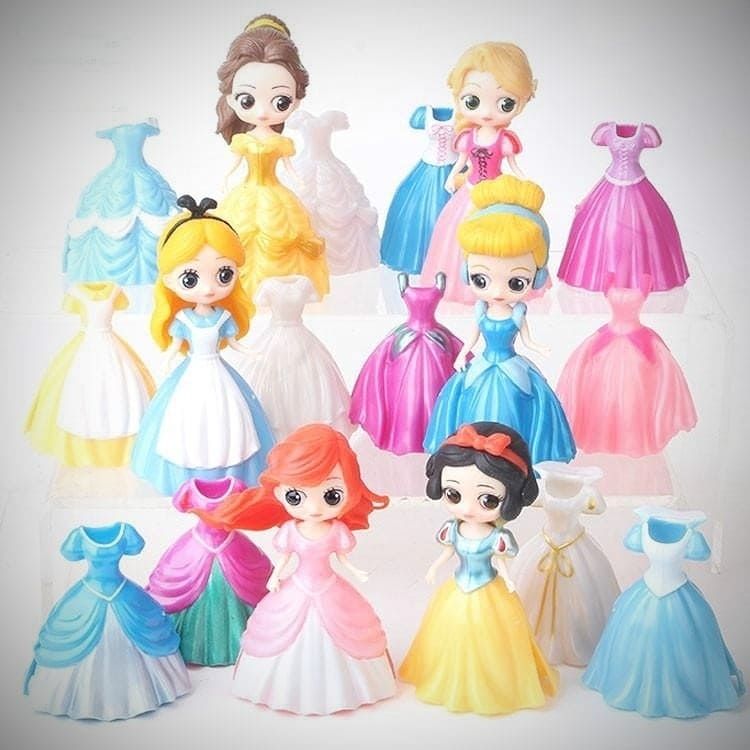 Đồ chơi búp bê thay váy: Set 1 búp bê công chúa Disney cổ tích kèm 3 váy dạ hội thời trang thay đổi