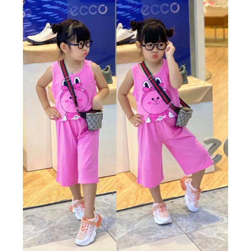 Bộ áo croptop quần lửng ống rộng siêu cưng - Đồ bộ trẻ em
