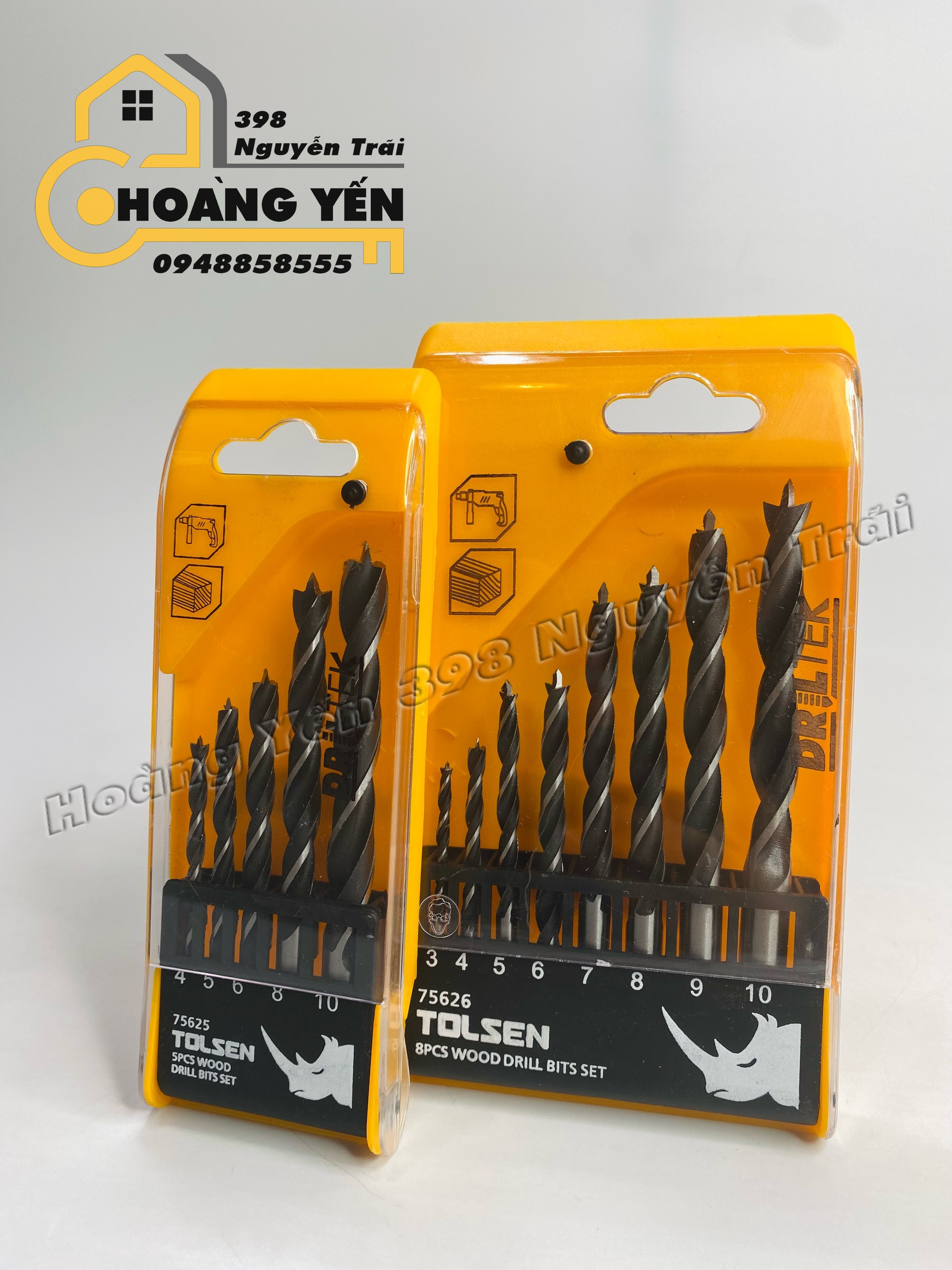 Bộ 5 Cây Khoan Gỗ Tolsen 75625 - Đen