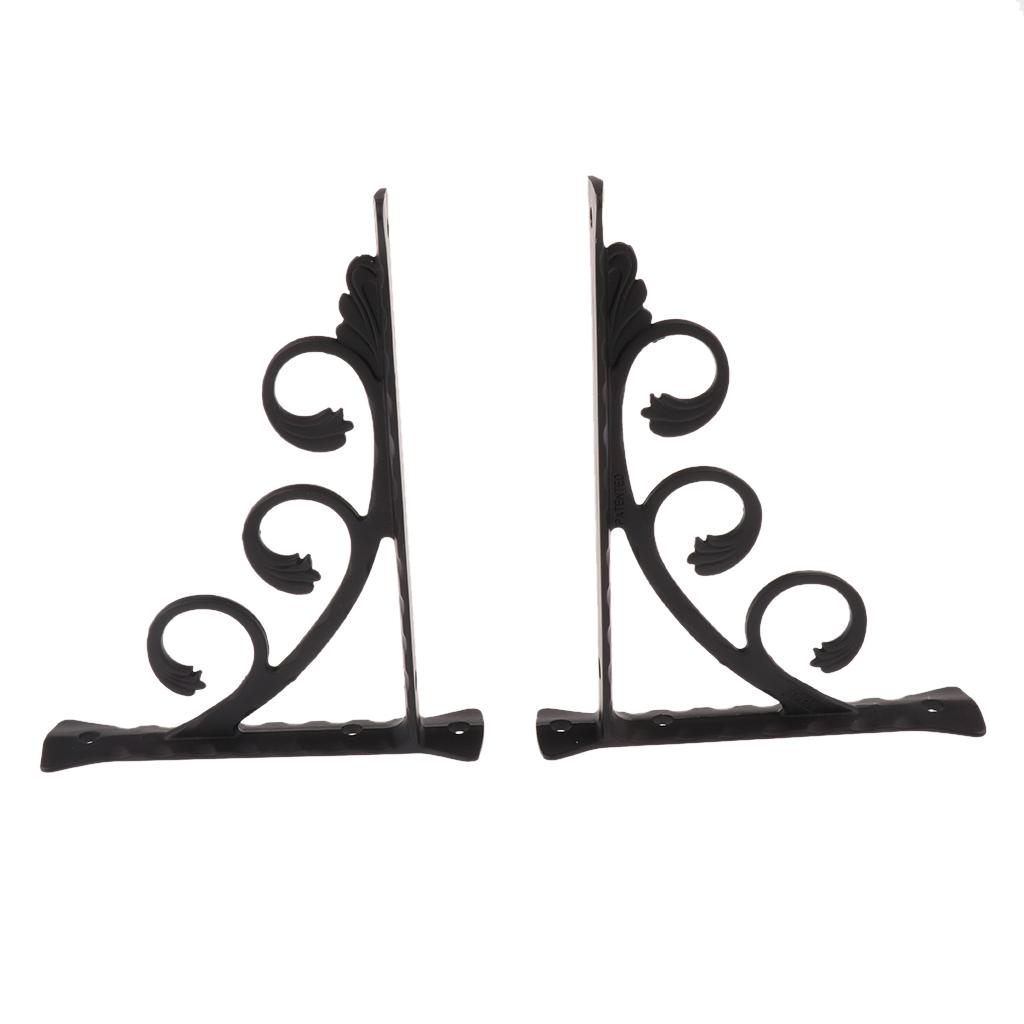 4x European Style L Shaped Wall Mounted Shelf Bracket Metal Hanging Holder