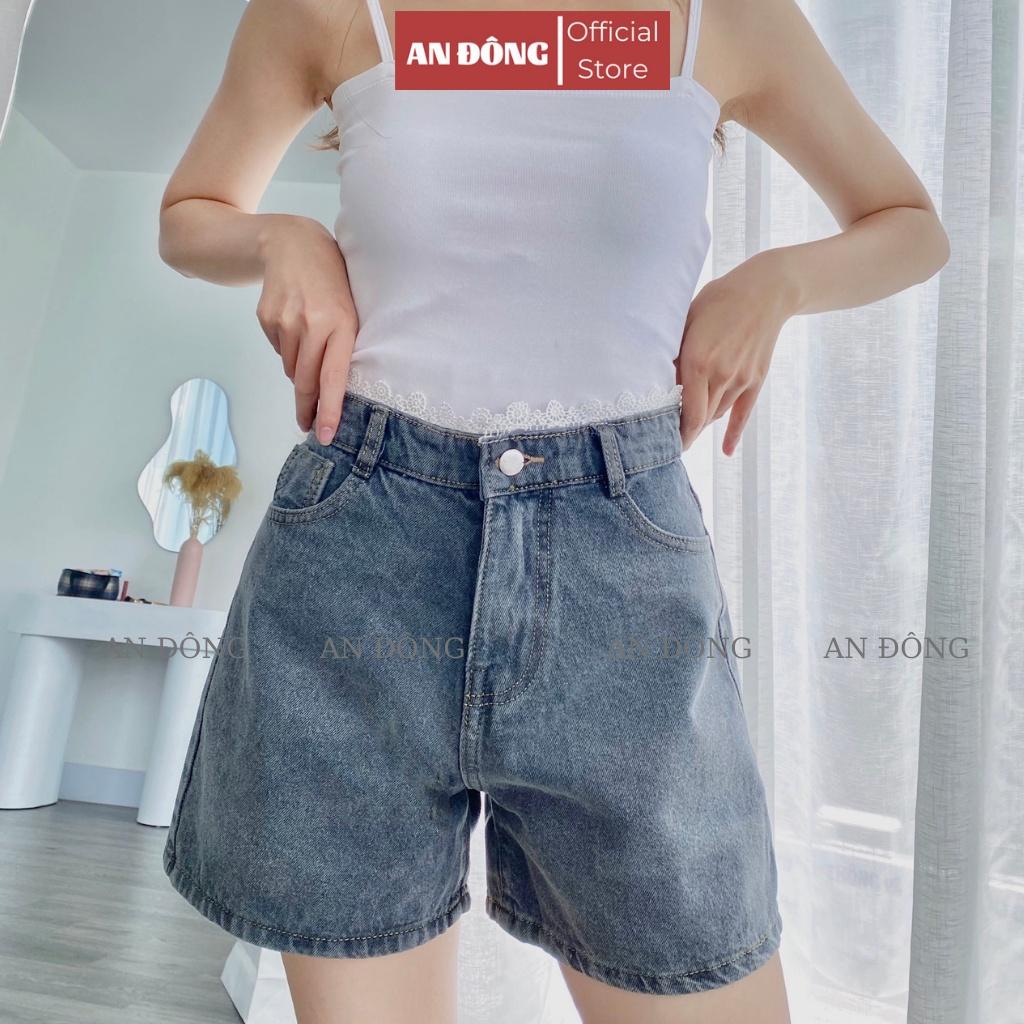 Quần short Jean nữ ống rộng, lưng cao phối ren - Quần Sooc Đùi Nữ Cạp Cao Ulzzang Thời Trang Hàn Quốc