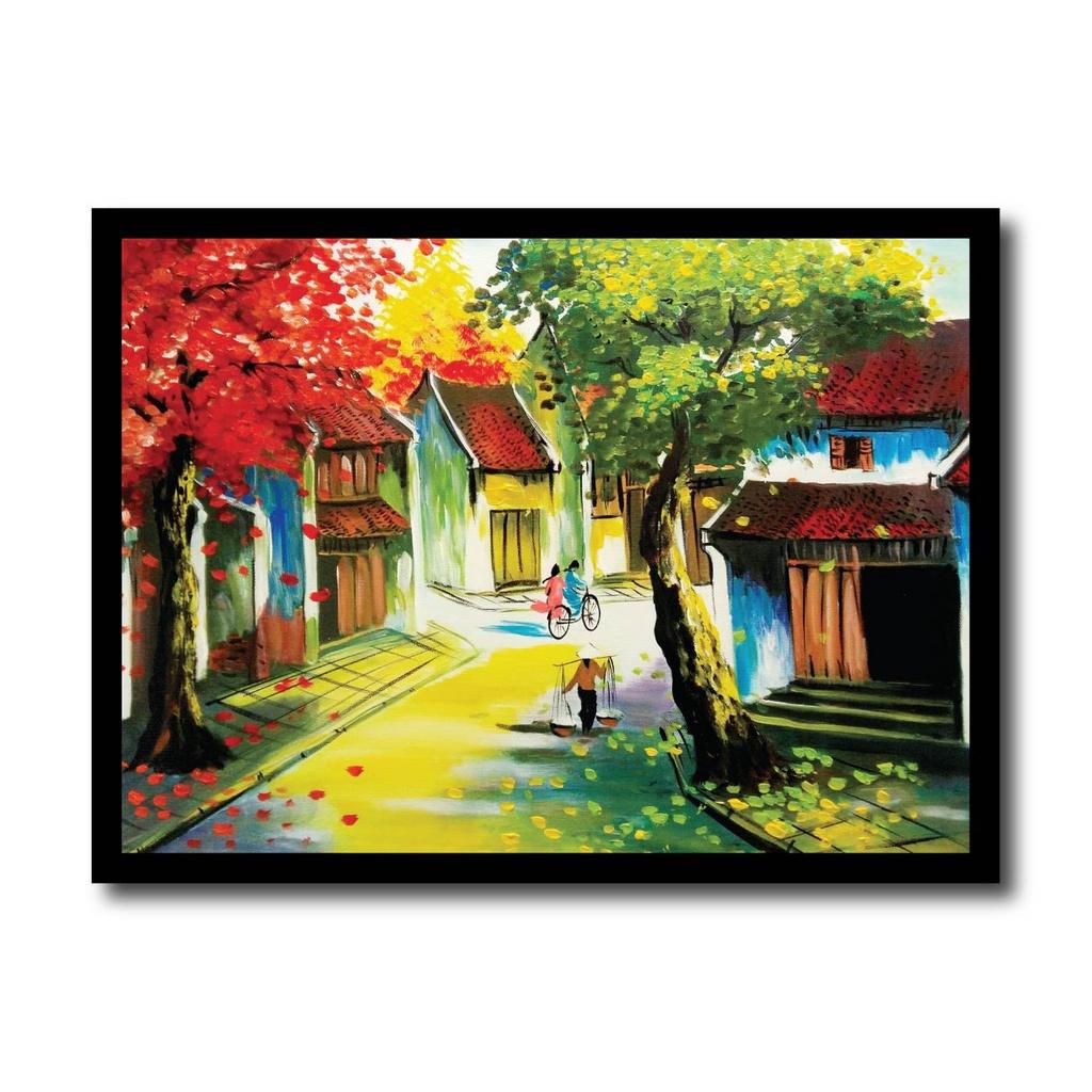 Tranh thư pháp treo tường, nhà thờ đức bà, chợ bến thành, phong cảnh quê hương Việt Nam, quà tặng lưu niệm