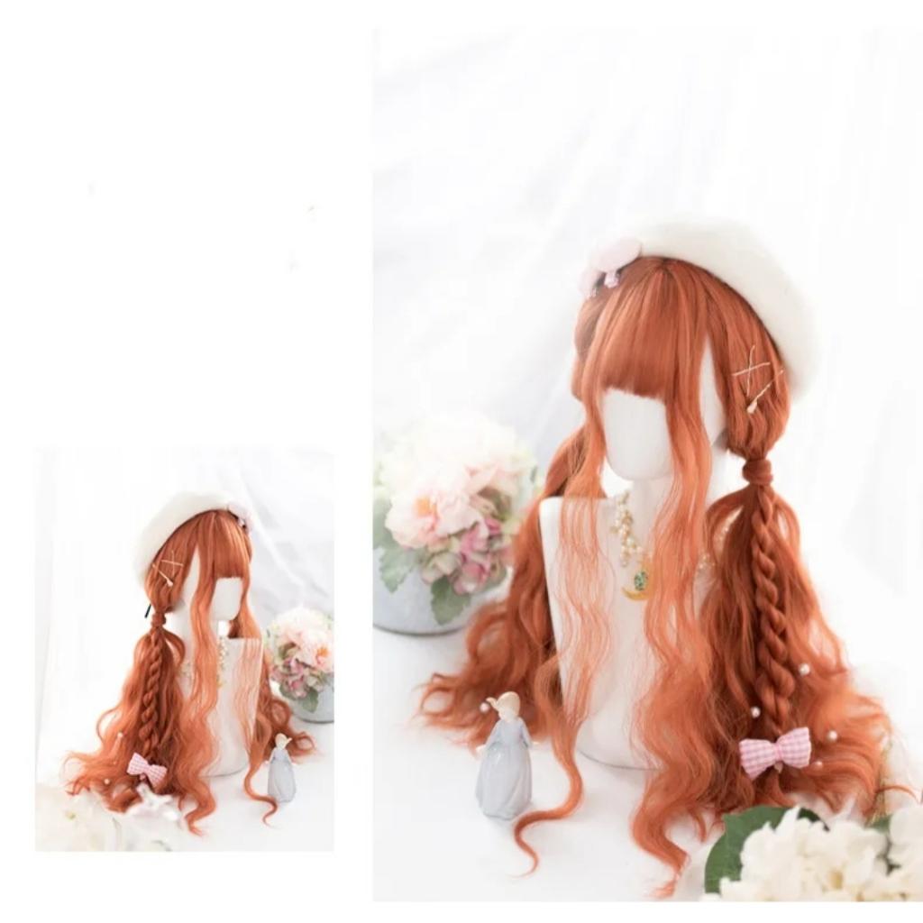 [Sẵn] Wig/Tóc giả teen/lolita/cosplay cam xoăn xù nữ tính hoá trang cung hoàng đạo B0062 [Miu Cosplay]