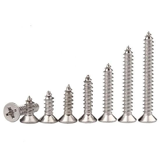 Combo 20 con vít gỗ đầu bằng 4 cạnh INOX, M3 M4 M5 M6 M8
