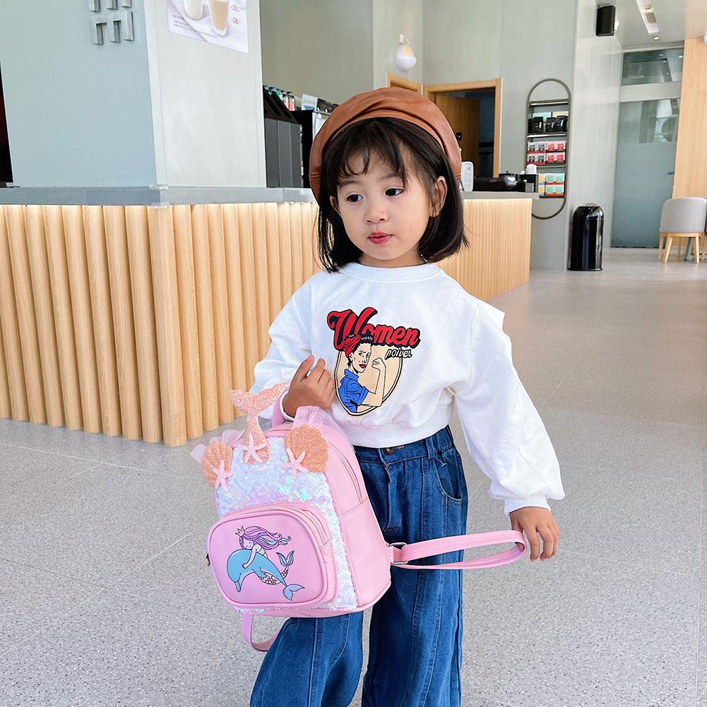 Trẻ Em Mẫu Giáo Dễ Thương Da Hoạt Hình Ba Lô In Hình Bé Gái Đầm Ba Lô