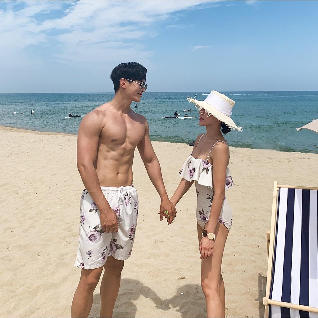 Xiuer Đồ Bơi Một Mảnh Vải Chất Lượng Cao Họa Tiết Hoa Phong Cách Mới Dành Cho Cặp Đôi