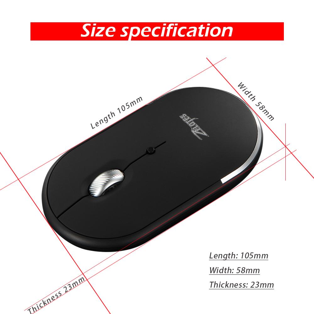 Chuột ZELOTES F11 Three Mode Wireless Mouse 2.4G BT 3.0 BT 5.0 với DPI có thể điều chỉnh Thay thế cho máy tính xách tay iPad PC - Màu trắng