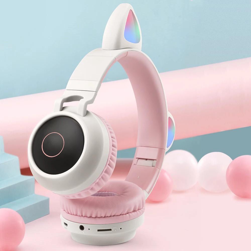 Tai Nghe Chụp Tai ️️ Tai Nghe Con Mèo Phát Sáng Đẹp Mắt - Tai Nghe Bluetooth BT028C Công Nghệ Không Dây 5.0