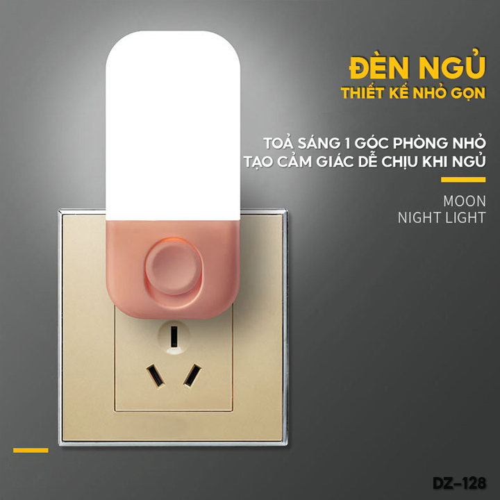 Đèn Led Ngủ Cắm Điện Treo Tường Có 3 Cấp Độ Sáng Tuỳ Chỉnh – Tiết Kiệm Điện DZ-128