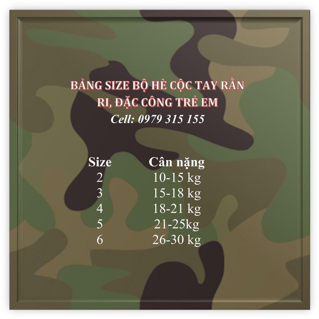 Bộ rằn ri hè cộc tay loang sáng trẻ em