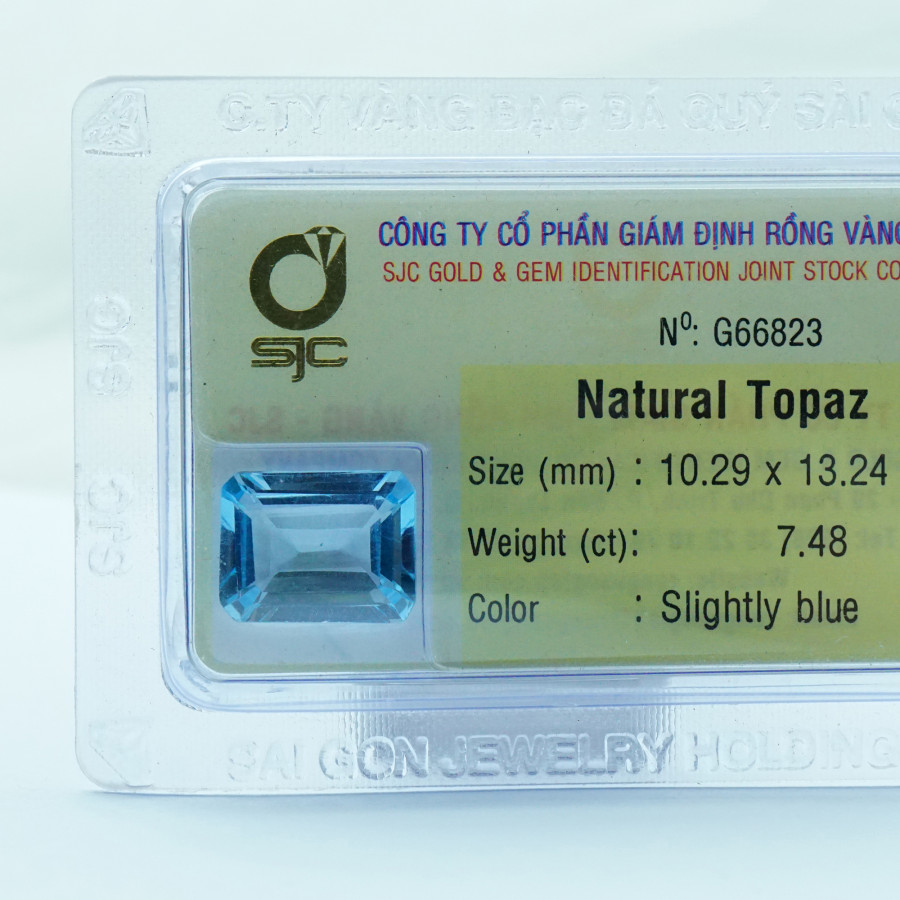 Viên đá kiểm định Topaz tự nhiên mài giác chữ nhật - 66823