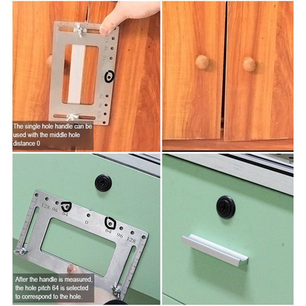 Drill Guide Punch Locator Carpentry Hole Wardrobe Hardware Jig Drawer Tool