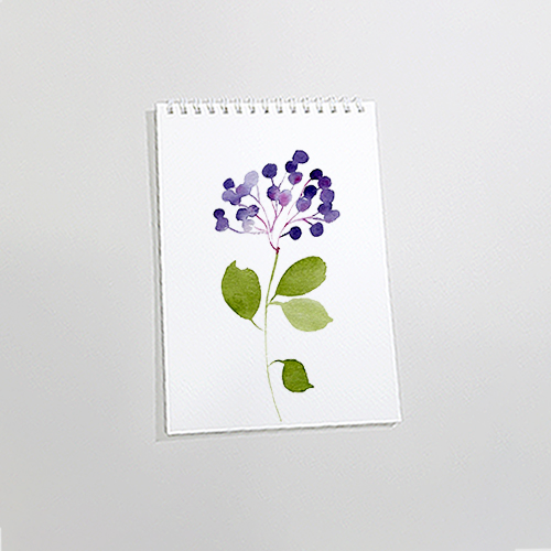Sổ vẽ màu nước A4 có vân sang - giấy định lượng 260gsm nhập từ Ý, lên màu trong tự nhiên,15 tờ/cuốn, Green Art