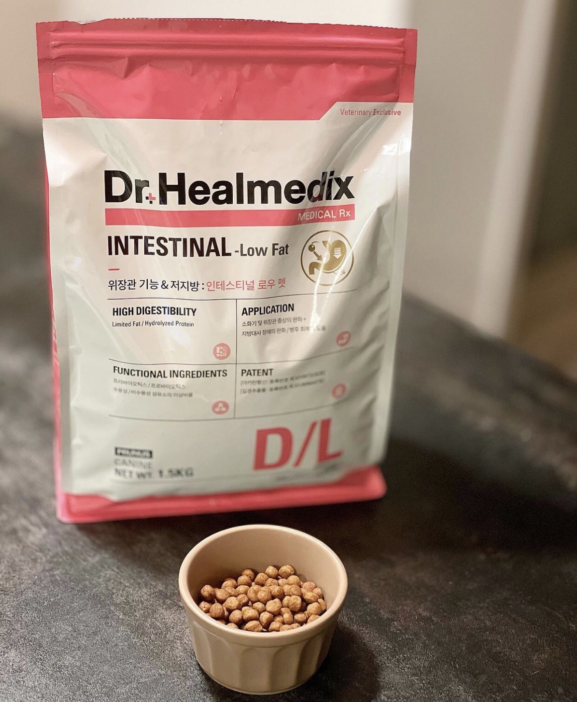 THỨC ĂN HẠT KHÔ CHO CHÓ HỖ TRỢ ĐƯỜNG RUỘT &amp; HỆ TIÊU HÓA DR.HEALMEDIX INTESTINAL LOWFAT( ÍT BÉO) TÚI 1.5KG