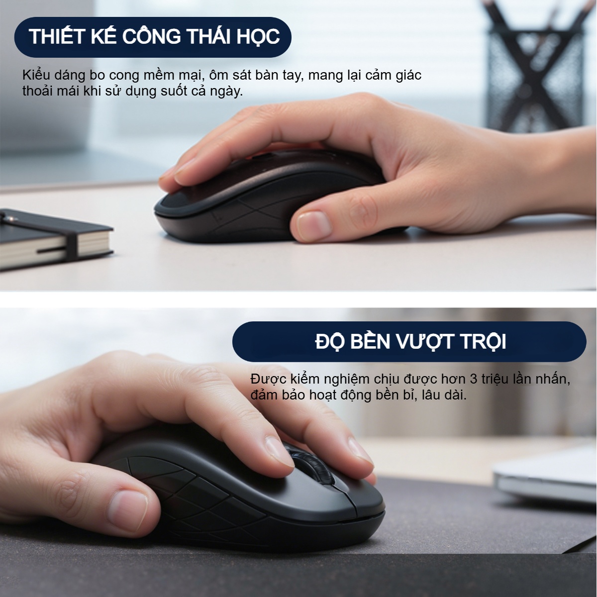 Chuột không dây 2.4G Choetech KB-002 độ nhạy chuột (DPI) 400 / 800 / 1200 - Hàng chính hãng