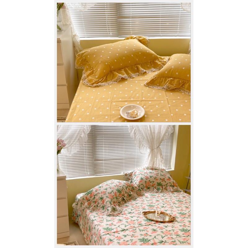 Bộ ga gối cotton 100% hàng nhập 3 món
